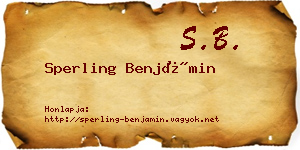 Sperling Benjámin névjegykártya